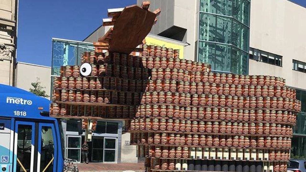 United Way Turns Cans Into Works Of Art Before Donating Them To