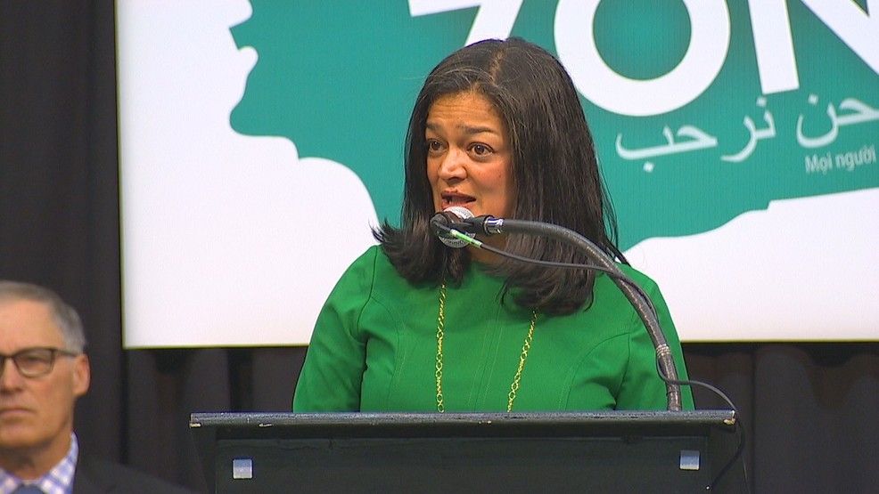 Pramila Jayapal (KOMO News) podium.jpg Pramila Jayapal (KOMO News) podium.jpg