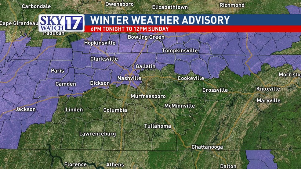 Winter Weather Advisory issued for Middle Tennessee WZTV