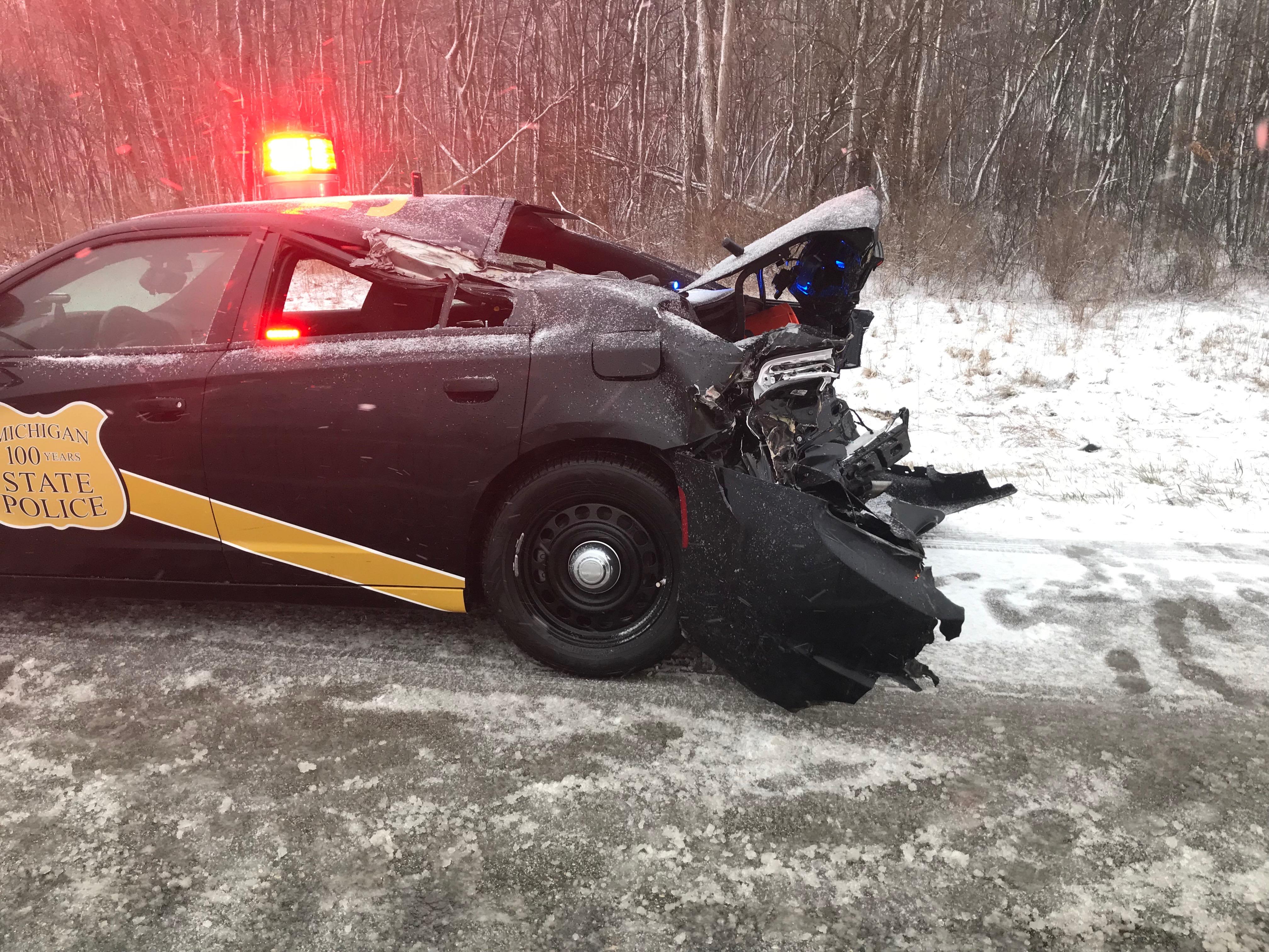 Michigan State Police Trooper Injured In Crash With Semi | WWMT