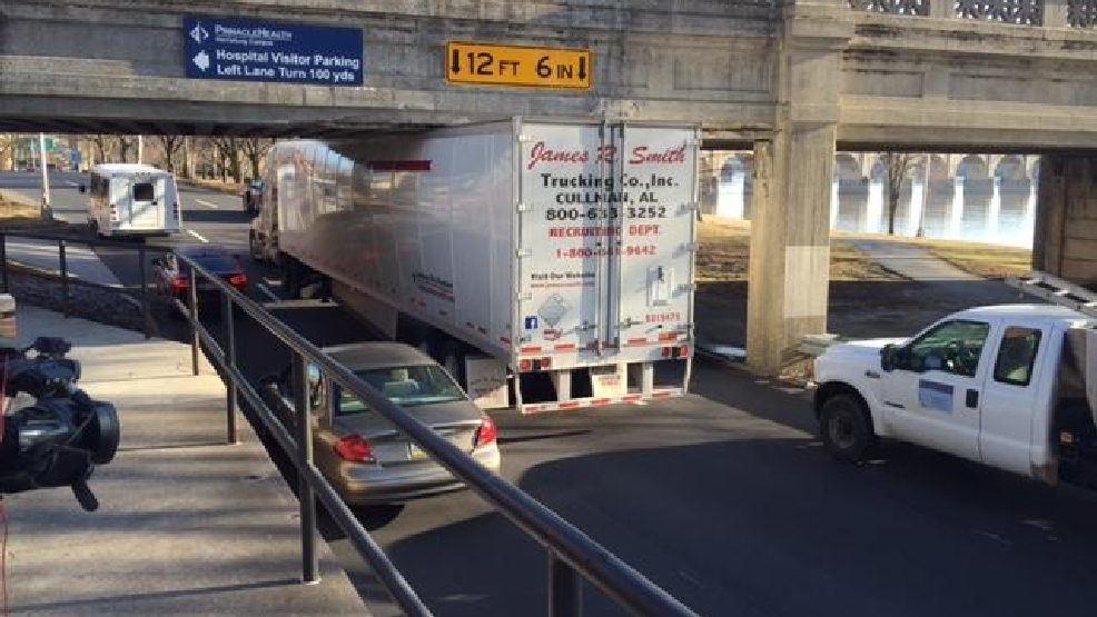 Tractor Trailer Stuck Under Bridge On Front Street In Harrisburg | WHP