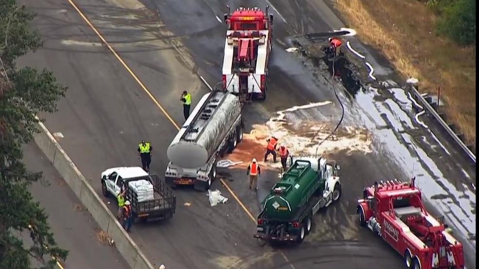2 lanes of northbound I5 reopened at Centralia semi crash scene KTVL